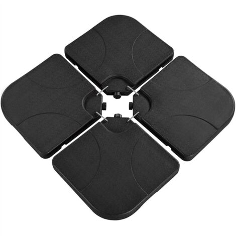 Yaheetech Lot de 4 Dalles carrées de Parasol Lestage Pieds Base pour Parasol déporté avec Poignée 50 × 50 × 7,5 cm Noir (1/5)