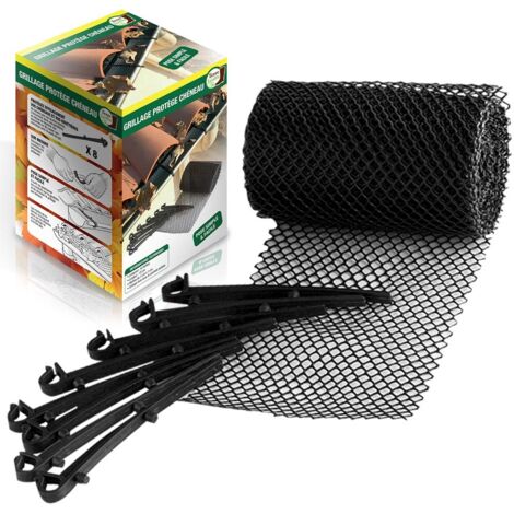 Terre Jardin – Grillage de protection pour chéneaux et gouttières – Longueur 6m, largeur 15cm – 8 crochets inclus – Évite obstructions feuilles mortes