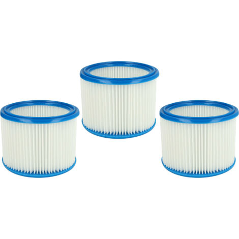 Vhbw – Set de 3 filtres plissés pour aspirateur Makita VC2012L VC2511 VC2512L VC3011L VC3012L – Aspiration à sec/humide – Changement rapide