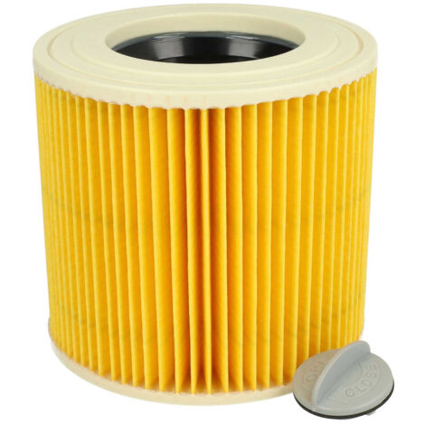 Vhbw – Filtre plissé pour aspirateur Kärcher NT 27/1 ME et NT 48/1 TE – Aspiration à sec/humide – Installation facile – Jaune
