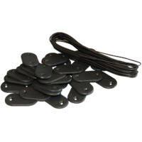 Maillestore – Kit de fixation brise-vue 26 pastilles – 4m de fil métallique gris foncé – Pour grillages et câbles – Fixation rapide et durable