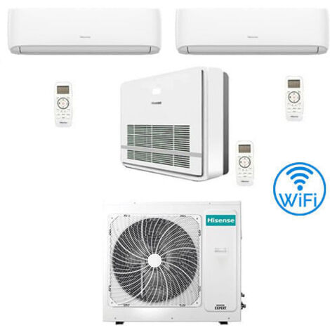 Climatiseur Hisense R32 Trial Split Inverter Hi Comfort Wifi avec console 7000 + 9000 + 12000 BTU avec U.E. 3AMW72U4RJC Classe A++/A+ (1/5)