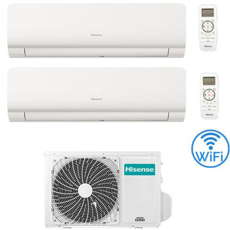 Climatiseur Inverter Hisense New Energy Wifi R32 Dual Split 7000 + 7000 BTU avec certification UE 2AMW42U4RGC Classe A++/A+ Neuf 2021 (1/5)