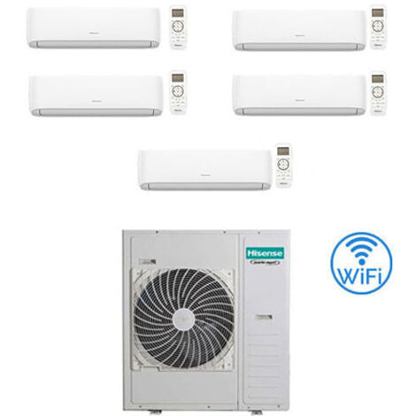 Hisense – Climatiseur réversible Penta Split Inverter 9000 BTU x4 + 18000 BTU – Wi-Fi – Autonettoyage – Silence 19 dB – Technologie DC Inverter