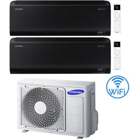 Climatiseur Samsung Windfree BLACK R32 Wifi Dual Split Inverter 9000 + 12000 BTU avec certification UE AJ050TXJ2KG/EU NOUVEAU 2025 Classe A+++/A++ (1/5)