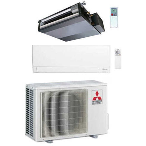 Mitsubishi Electric – Climatiseur réversible gainable 9000 + 12000 BTU – Inverter R32 – Classe A+++ – Débit d'air réglable – Dimensions compactes 200mm
