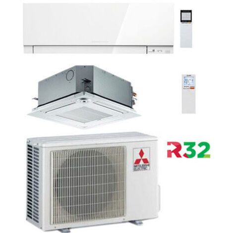 Climatiseur Mitsubishi Cassette + Split R32 Dual Split SLZ-M + MSZ-EF Inverter 9000 + 15000 BTU avec certification européenne MXZ-3F68VF4 Classe A++/A+ (1/5)