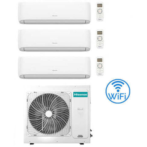 Hisense – Climatiseur réversible split inverter 9000 + 9000 + 12000 BTU – Classe A++/A+ – Wi-Fi – Autonettoyage – Commande vocale Alexa/Google - 3AMW72U4RJC (1/5)
