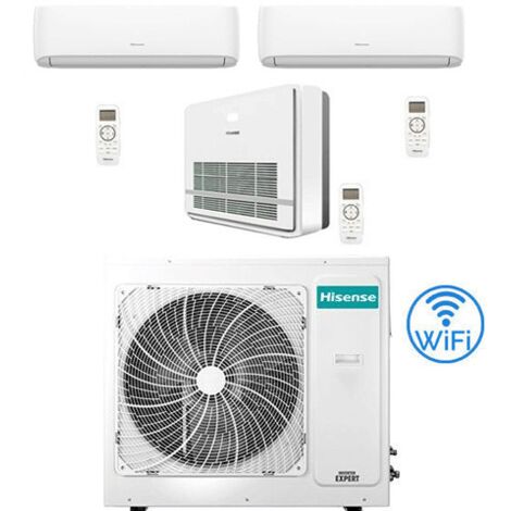 Climatiseur Hisense R32 Trial Split Inverter Hi Comfort Wifi + Console 12000 + 12000 + 18000 BTU avec U.E. 5AMW105U4RQC Classe A++/A+ (1/5)
