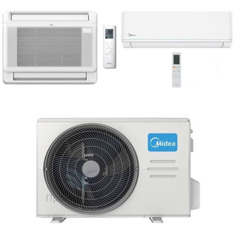 Climatiseur de sol Midea Console + Evolution R32 Dual split 9000 + 18000 BTU avec onduleur U.E. M3OA-27HFN8-Q Classe A++/A+ (1/4)