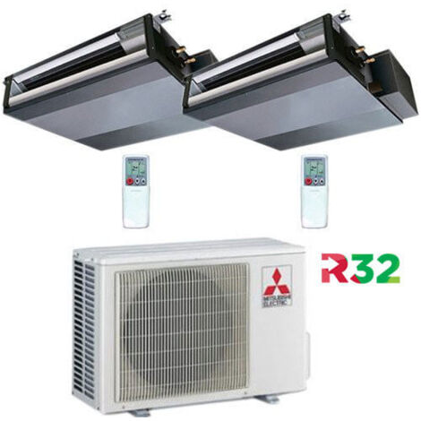 Climatiseur gainable Mitsubishi R32 SEZ-M DA Dual Split Inverter 9000 + 9000 BTU avec certification UE MXZ-2F42VF Classe A+++/A++ (1/2)