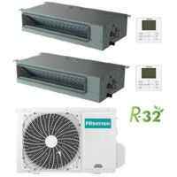 Hisense – Climatiseur gainable 12000 BTU – Double split inverter – Classe A++/A+ – Pression statique variable – Pompe de relevage intégrée