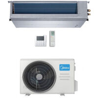 Midea – Climatiseur réversible gainable 9000 BTU – Classe A++ – Technologie GearShift – Économie d'énergie jusqu'à 60% – Suivi de température