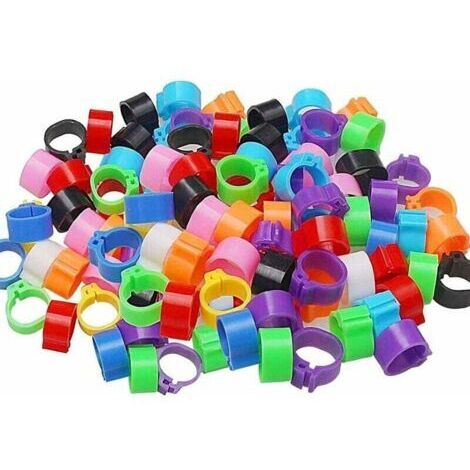 100 Stück Vogelfußringe, Kunststoff-Identifikationsringe, Taubenringe, 8 mm, Vogelfußringe zum Markieren von Farmen, Zucht von Papageien, Wachteln, Küken, Vögeln, Geflügel