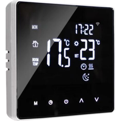 Smart-Digital-Thermostat mit LCD-Touchscreen, Smart-Programmierbarer Thermostat, WiFi-Thermostat für Wasserheizung, Warmwasserthermostat, Thermostat für Fußbodenheizung, 3A-Raumthermostat, Weiß (1/5)