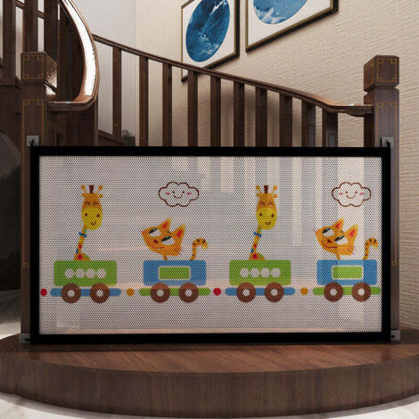CHOYCLIT Schutzgitter, Erweiterbares Bedrucktes Baby-Schutzgitter (L134cmH85cm), Verbessertes Treppenschutzgitter, Abnehmbares Kinderschutzgitter für Treppen, Türen und Flure (1/3)