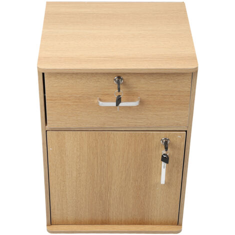 Classeur mobile verrouillable à 2 tiroirs avec serrure, classeur métallique sous le bureau pour dossiers A4, classeur mobile à roulettes pour bureau à domicile, design moderne et élégant (1/5)