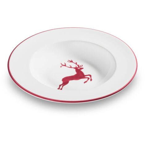 Gmundner Keramik Bordeauxr. Hirsch, Suppenteller Gourmet (Ø 24cm) (1/3)