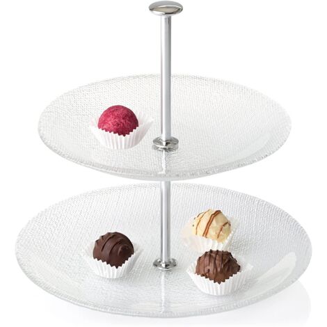 LEONARDO Pralina Minietagere 2-tlg. Servierplatte Servierteller Glas 024610 (1/2)