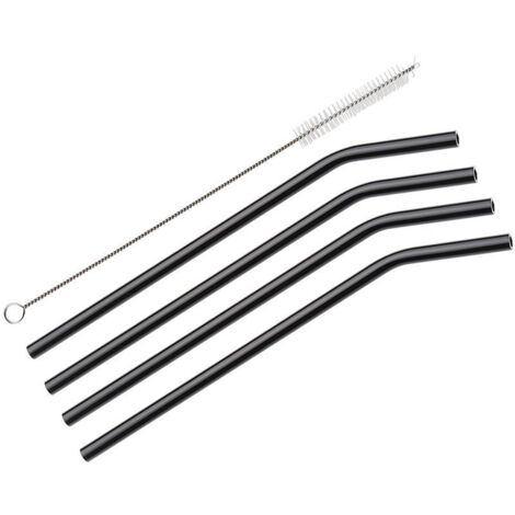 Cilio Trinkhalme VETRO NERO gebogen - 4er Set (1/2)