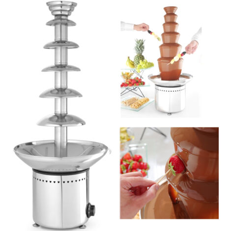 Schokoladenfondue-Brunnen, 6 Ebenen, Stahl, 300 W - Hendi 274163