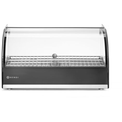 HENDI Beheiztes Thekendisplay, einzeln, Schwarz, 220-240V/800W, 554x376x(H)311mm