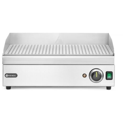 HENDI Grillplatte gerillt, Kitchen Line, 220-240V/2400W, 527x404x(H)233mm