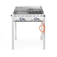 HENDI Grillsystem Green Fire 2 Brenner, Profi Line, 2 Edelstahl Grillroste Gastronorm 1/1, 11,6kW, 740x612x(H)825mm