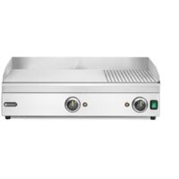 HENDI Grillplatte 1/3 gerillt, Kitchen Line, 220-240V/3500W, 697x474x(H)241mm