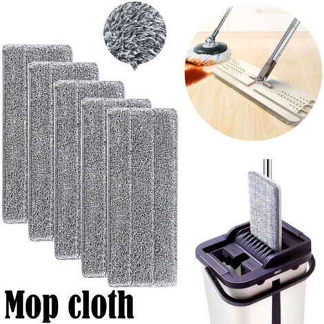5 pièces Serpillères en Microfibre pour Balai Lave-Sol Housse de Nettoyage de Rechange Vadrouille La Tête de Ménage de Vadrouille pour Balai Plat Nettoyage en Microfibre/Lingettes de Nettoyage 33x12mm (1/5)