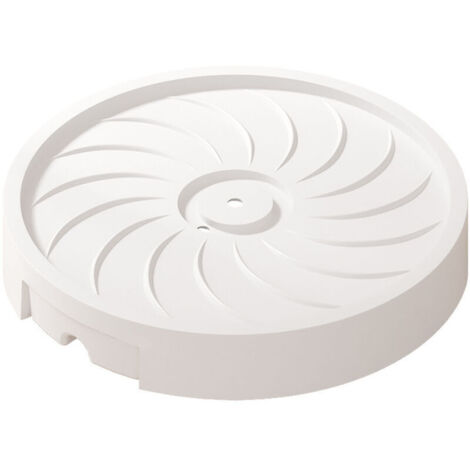 Socle de pot de fleurs à roulettes, blanc, diamètre intérieur 35 cm, bac à eau, support de jardinière lesté en plastique. (1/5)