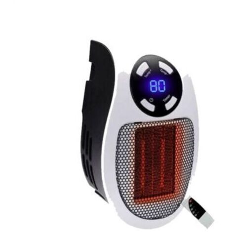 Mini-chauffage céramique 500 Watt Chauffage portable économique avec thermostat et minuterie pour le bureau, la chambre et le salon - (blanc - avec télécommande) (1/5)
