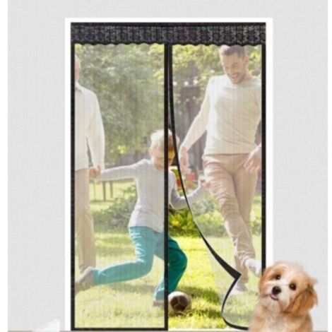 Moustiquaire magnétique pour portes et fenêtres 90x210 cm – Installation facile sans outils – Fermeture automatique par bande magnétique – Fibre de polyester (1/5)