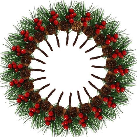 20 pièces de Baies de Noël artificielles,Branches de pin artificielles, Aiguilles de pin de Pommes de pin de Baies,pour Les Decoration Noel de Table de fête de Noel de Jardin,Deco Noel. (1/5)
