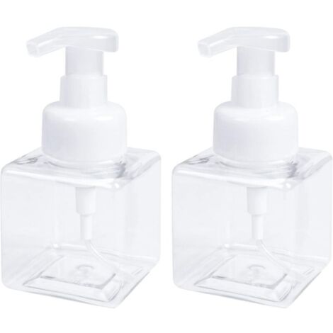 2 pièces Distributeurs de Savon moussant Flacon Pompe Vide moussant de 250 ML (8,5 oz) Pompe Bouteilles vides (1/5)