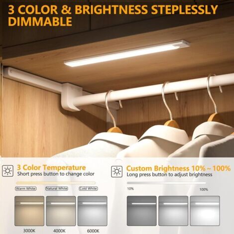 Éclairage Garde Robe Lampe d'intérieur Avec détecteur de Mouvement, 1500mAh Veilleuse LED ...