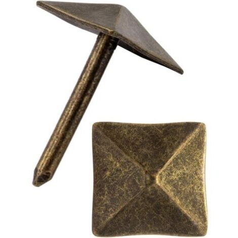 Lot de 50 clous décoratifs en laiton bronze vieilli 12 x 12 mm (1/4)