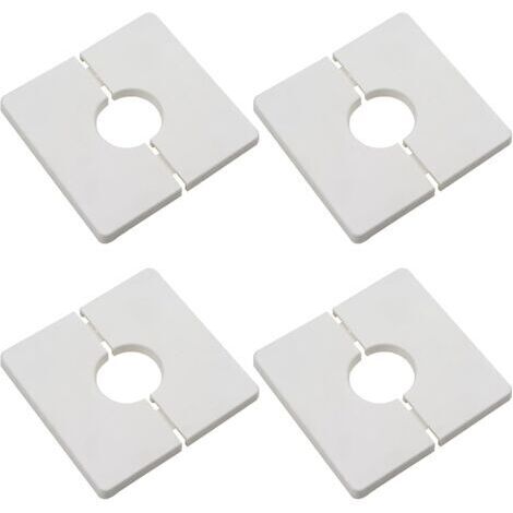 Bride divisée murale de 4pcs, couvercle carré en plastique ABS avec un diamètre de 33 mm, couvercle de tuyau à eau mural, blanc, blanc (1/5)