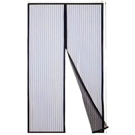 Moustiquaire magnétique pour portes et fenêtres 120x210cm noir rideau de porte anti-mouches et insectes moustiquaire magnétique bandes adhésives fermeture automatique (1/5)