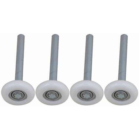 Lot de 4 roulettes de porte de garage en nylon à roulement à billes scellé avec tige de 115 mm