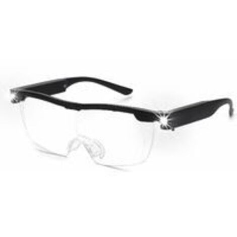 1PC Lunettes loupes 160 % avec lumière LED rechargeable - Lunettes grossissantes puissantes - Lunettes mains libres pour travail rapproché, artisanat, bijoutiers, lecture, loisirs (1/5)