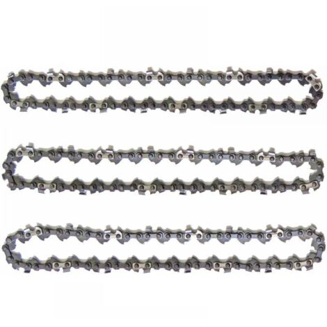 Lot de 3 Chaînes d'Élagueuse sur Perche pour Guide-Chaîne de 10" (25 cm), 40 Maillons d'Entraînement, Faible Rebond, Compatibles avec Black & Decker, Ryobi, Ferrex, Primaster et autres