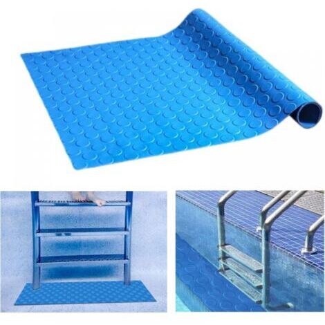 Tapis Échelle Piscine 23×90cm Tapis D'échelle avec Texture Antidérapante Tapis D'escalier de Piscine Marchepied Antidérapant Tapis de Sol Piscine pour Échelles de Piscine et Salles de Bains (1/5)