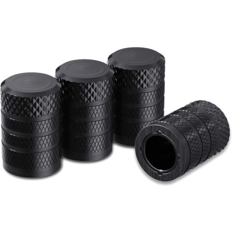Capuchons de valve de pneu, noirs, lot de 4 capuchons universels résistants à la corrosion, adaptés aux voitures, camions, motos, SUV et vélos (1/5)