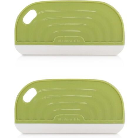 Lot de 2 petites raclettes portatives pour usage domestique, mini raclettes de nettoyage en silicone avec système de suspension, raclettes à eau (lot de 2, vertes)
