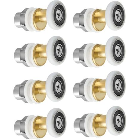 Roulette Porte Douche, Roulettes de Porte Coulissante Cabine de Douche Porte Poulies Roue de Rechange pour Rouleau avec Diamètre de Roues 27mm, 8 Pièces (1/5)