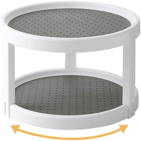 Plateau tournant epices, Placard Étagère à Épices, 2 étages Porte Épice Rotative Étagère à Épice Support de Stockage, pour Cuisine, Réfrigérateur, Congélateur, Armoire Et Comptoirs, épicesEtagère à ép (1/5)