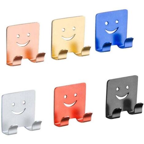 6Pièces Crochet de Support de Rasoir, Crochet Auto-adhésif Polyvalent En Alliage d'Aluminium Pour Le Rasoir de Douche, Fiche, Clés, Ustensiles de Cuisine, Serviette, Robe (1/5)
