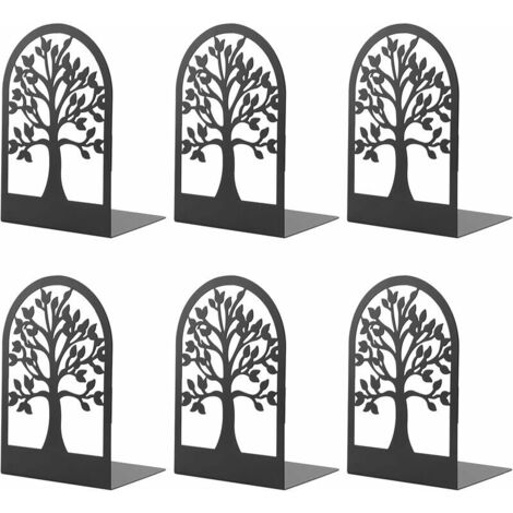 Serre-Livre en Métal pour Livres, MSDADA Anti-Rayures Porte-Livres pour Bureau, Ecole et Maison, Séparateurs de Livres, CD, Porte-Dossier pour Bureaux(3 Paires)