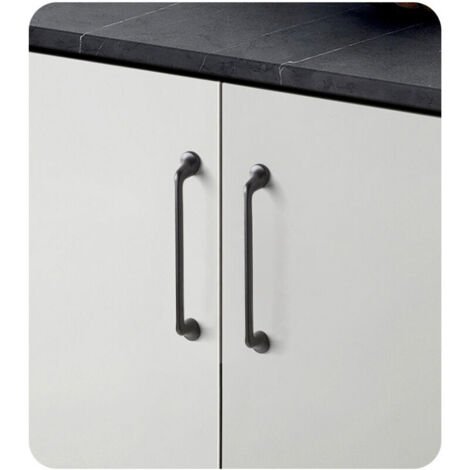 Ensemble de 2 poignées de meuble, poignée d'armoire, poignée de tiroir, poignée d'armoire de cuisine, gris, entraxe de 192 mm, alliage de zinc (1/5)